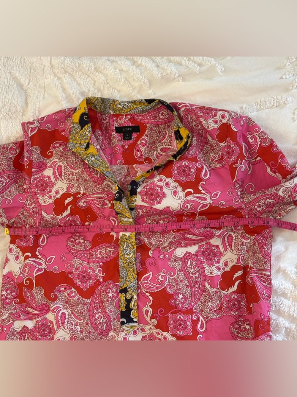 J. Crew Pink Red Paisley Button-Up - Picture 14 of 16
